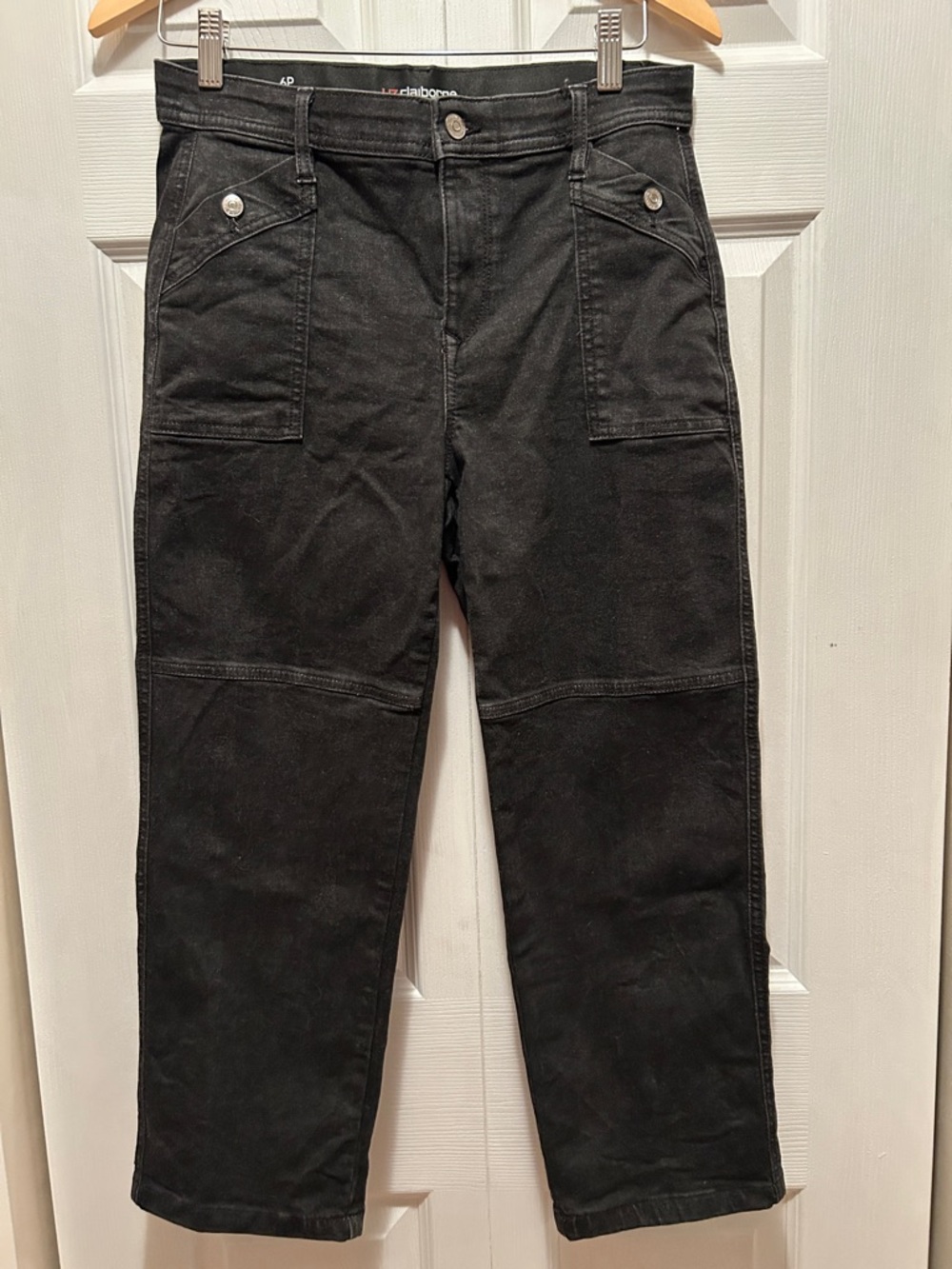 Liz Claiborne Black denim Mid-Rise Trousers jeans cute pockets